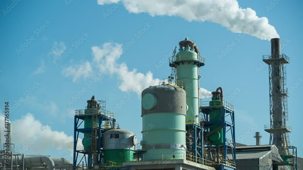industrial power station with smoke towers industrial power station with smoke towers