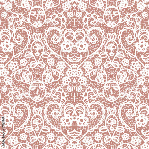 Lace seamless pattern with flowers