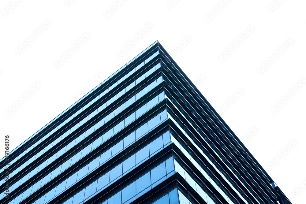 abstract modern blue glass building angle day