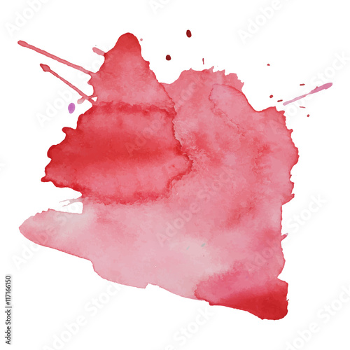 Abstract watercolor stain with splashes multicolor