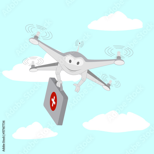 Drone . Ambulance services. The sky