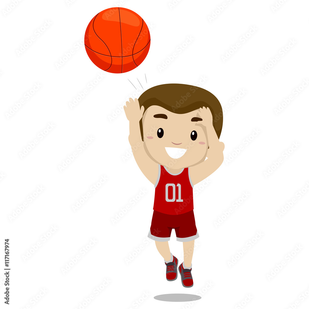 Vector Illustration of a Boy Shooting the Ball