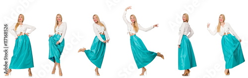 Composite photo of woman in various poses