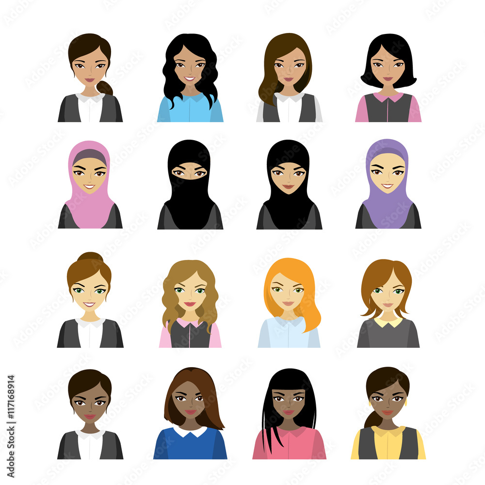 female faces of different races female faces of different races
