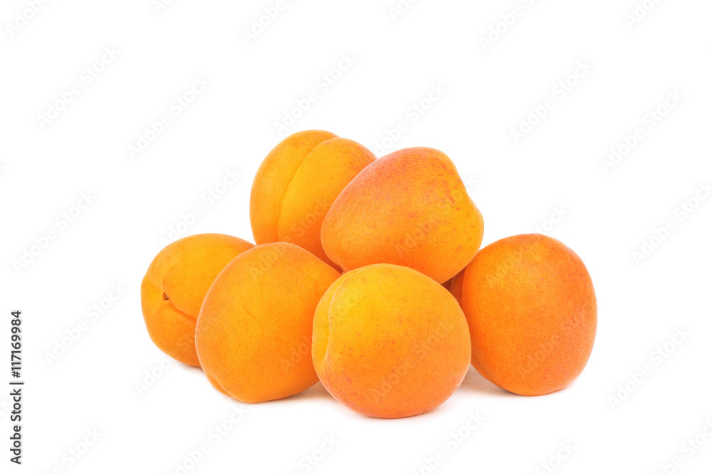 Fresh apricots isolated on a white background. Fresh apricots isolated on a white background.