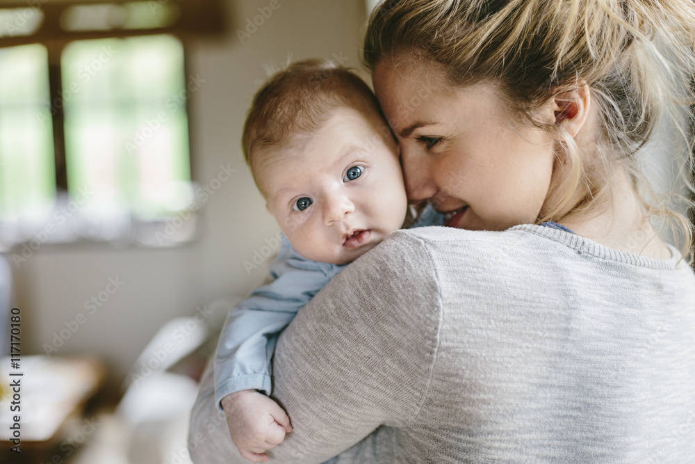 Mother with baby boy at home Mother with baby boy at home