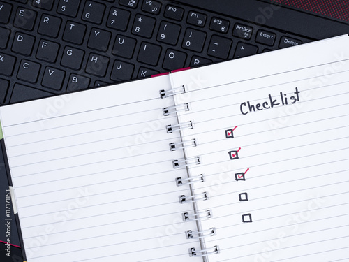 Checklist on laptop 8