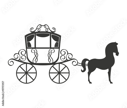horse equine carriage icon