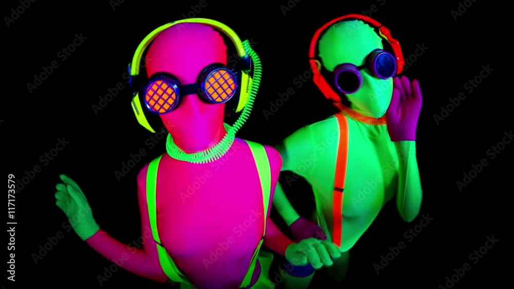 two disco gogo dancer glow UV costume two disco gogo dancer glow UV costume
