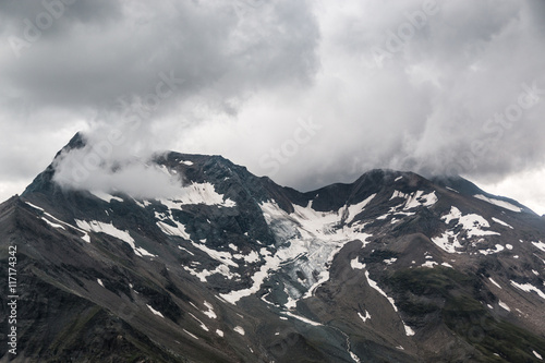 Mountain top covered with clouds