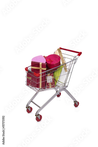 Shopping cart trolley isolated on the white background © Elnur