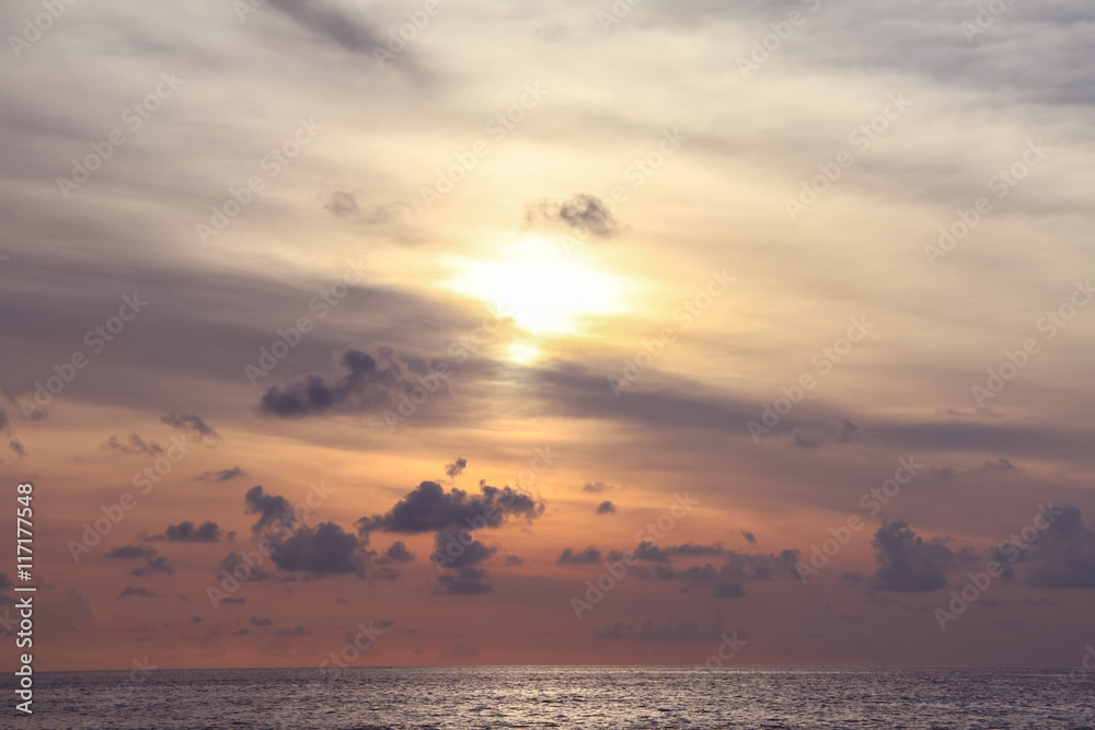 Beautiful bronze sunset on the Andaman sea, Thailand Beautiful bronze sunset on the Andaman sea, Thailand