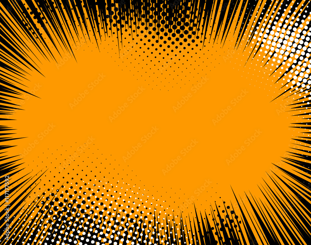 Fotografija Halftone Sunburst Comic Book Background