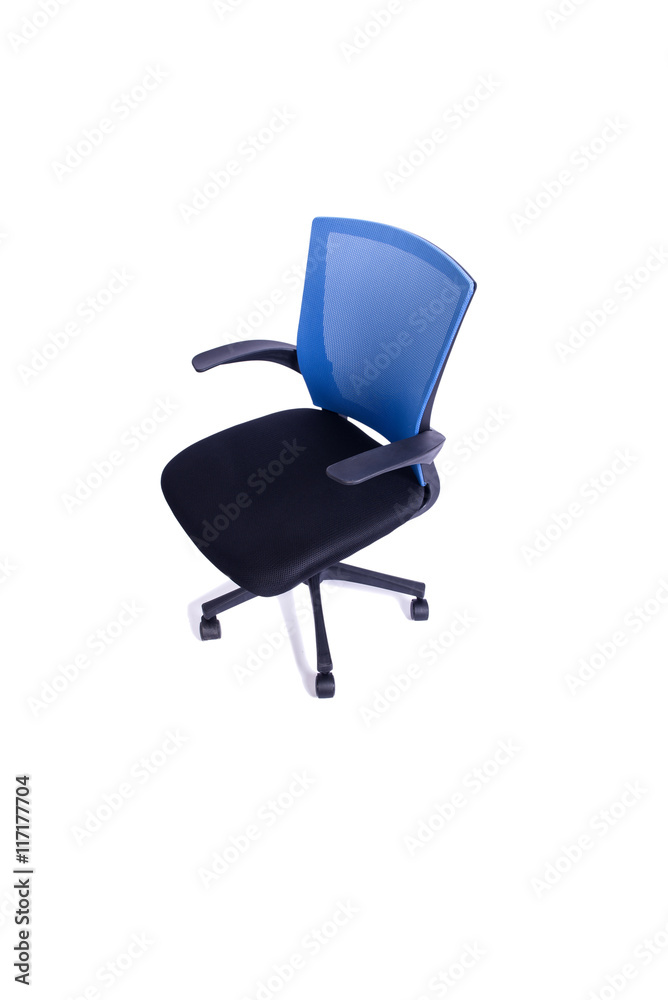 Blue office chair isolated on the white background