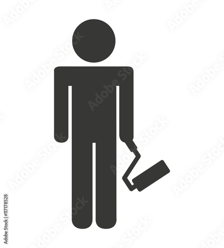 construction builder silhouette icon