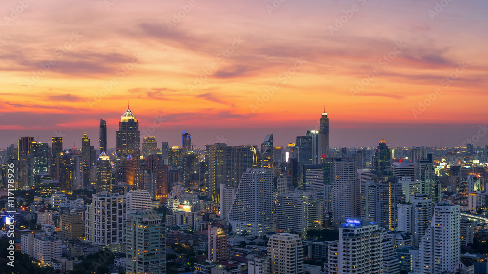 Bangkok skyline.