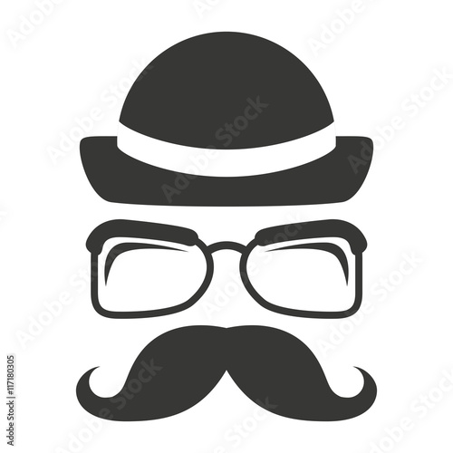 hipster style face icon