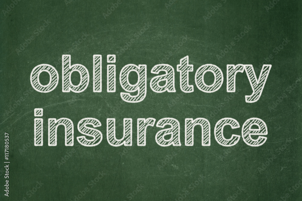 Obraz premium Insurance concept: Obligatory Insurance on chalkboard background