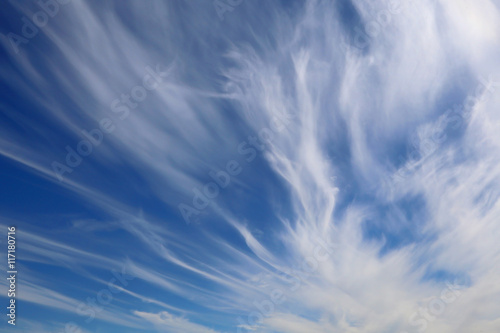 Fototapeta Naklejka Na Ścianę i Meble -  many strange white cirrostratus in the sky