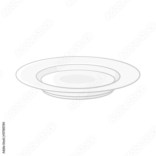 Soup plate icon in cartoon style isolated on white background