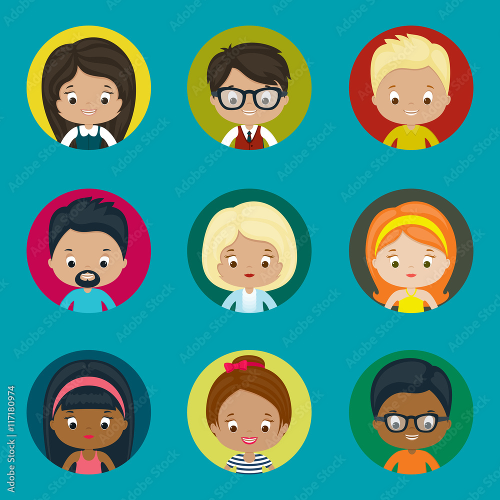 Avatar vector icons set for website. Males and females. Avatar vector icons set for website. Males and females.