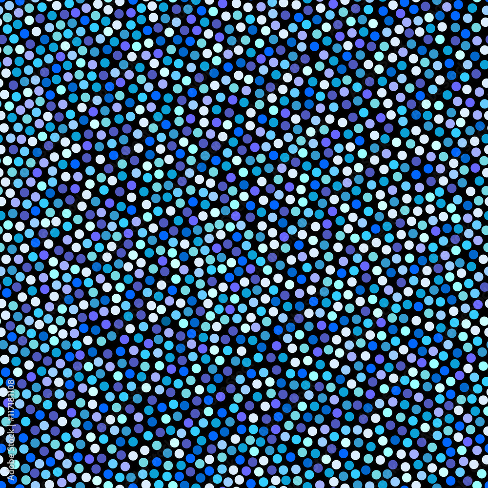 Blue polka dot background, seamless pattern. Black and white. Vector