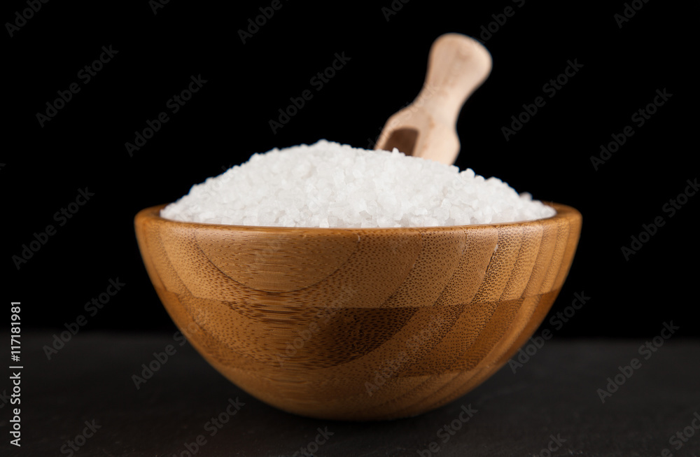 Salt in a bamboo bowl Salt in a bamboo bowl