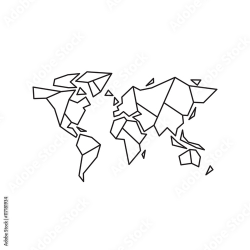 Abstract geometric world map, vector illustration EPS 10