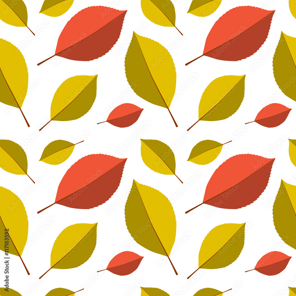 Fototapeta premium Seamless autumn leafs pattern