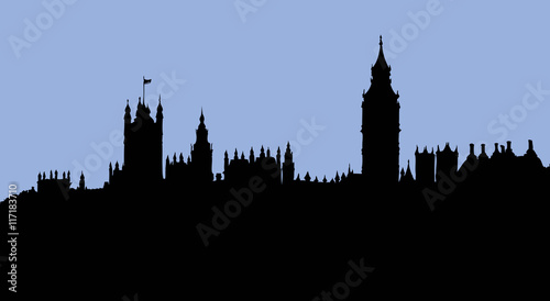 Big Ben. Vector drawing