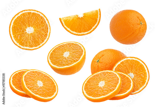 Orange collection isolated on white