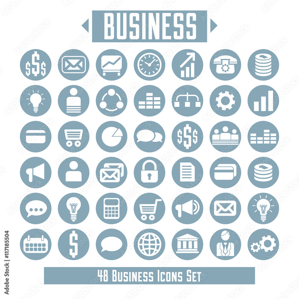 Vector set of business icons and design elements for your layout Vector set of business icons and design elements for your layout