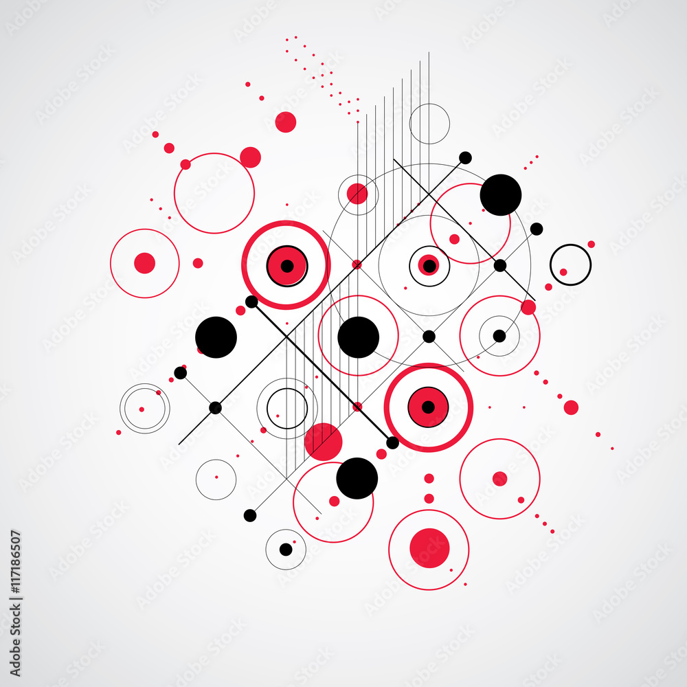 Vector abstract background created in Bauhaus retro style. Moder Vector abstract background created in Bauhaus retro style. Moder