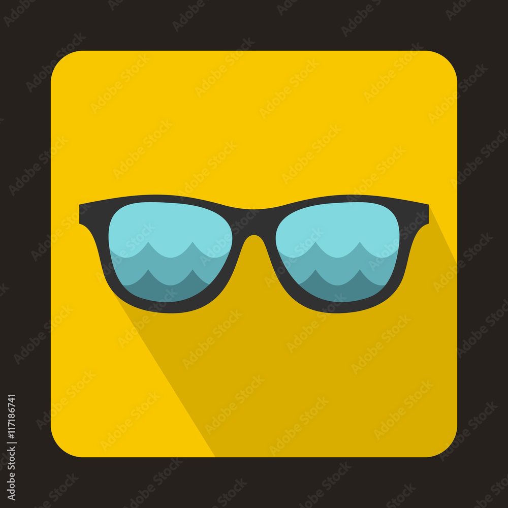 Sunglasses for surfing icon in flat style with long shadow. Accessory symbol Sunglasses for surfing icon in flat style with long shadow. Accessory symbol