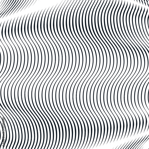 Decorative lined hypnotic contrast background. Optical illusion,