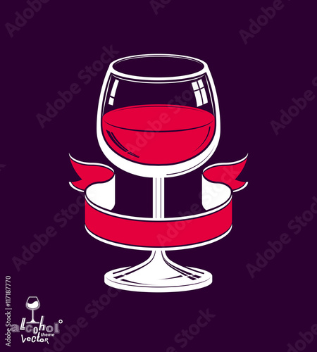 Realistic goblet of wine wi...