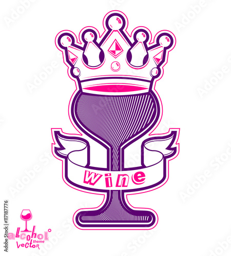 Monarch wineglass with deco...