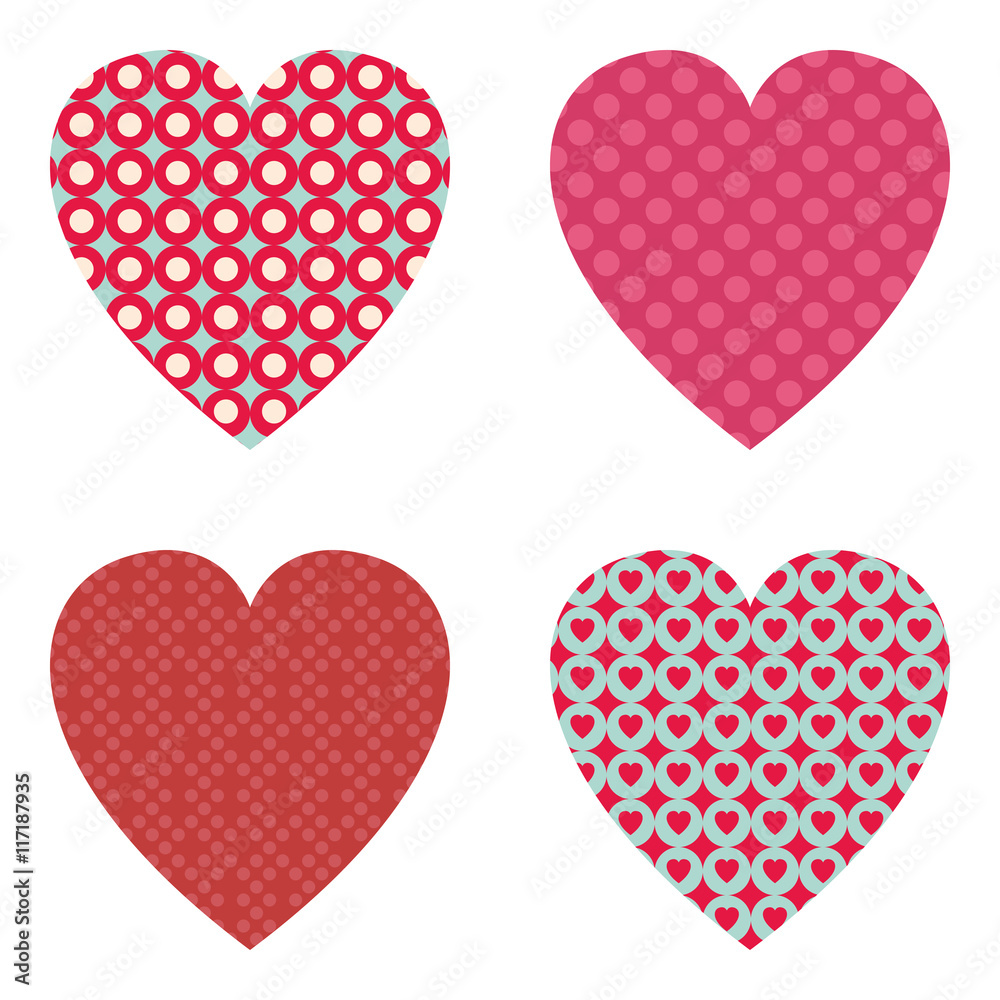 Set of hearts