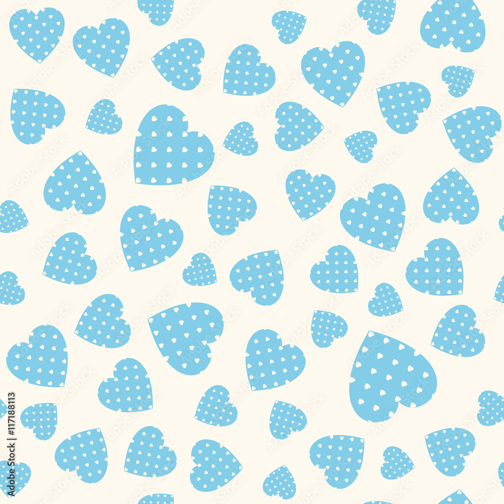 Seamless pattern with applique hearts Seamless pattern with applique hearts