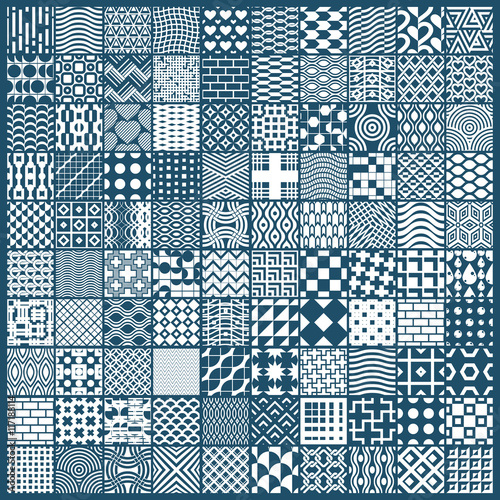 Collection of vector abstract seamless compositions, symmetric o