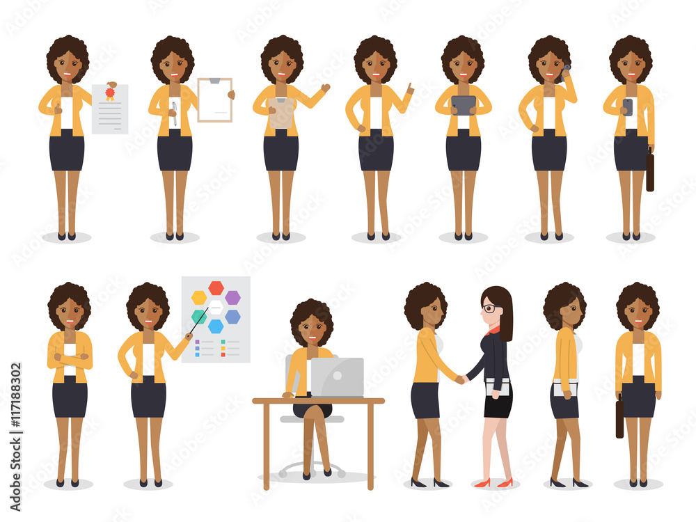 Fototapeta premium African business woman characters