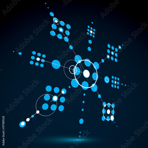 3d vector abstract blue background created in Bauhaus retro styl