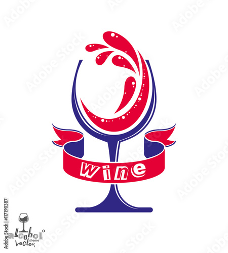 Simple vector wine goblet w...
