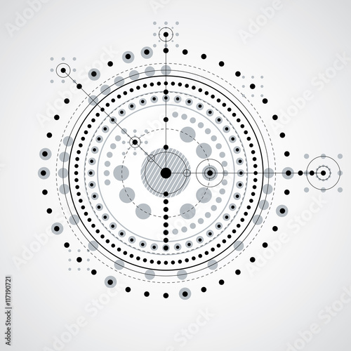 Geometric technology vector drawing, technical wallpaper. Abstra