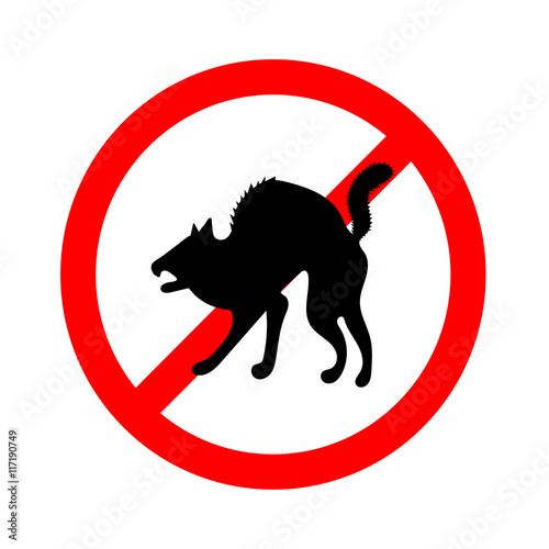 No animals sign, do not allowed on white background