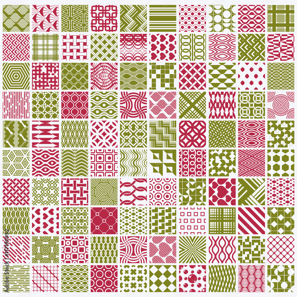 Set of vector endless geometric patterns composed with different Set of vector endless geometric patterns composed with different