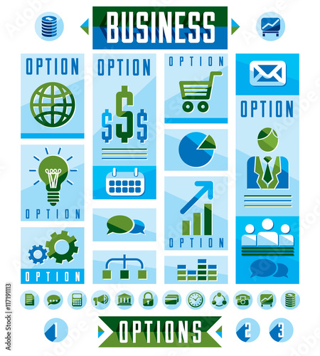 Business infographics elements, set of different design elements
