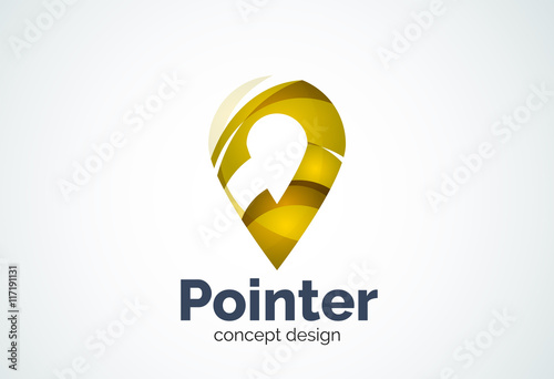 Free Download Abstract business company map tag or locator logo template, navigation pointer concept - GFXLoad