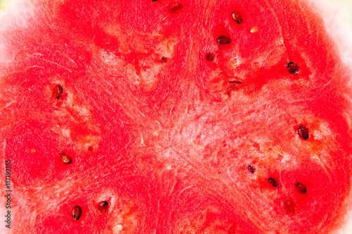 Watermelon texture on blue wooden background