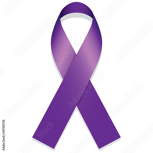 Icon symbol of struggle and awareness, purple ribbon